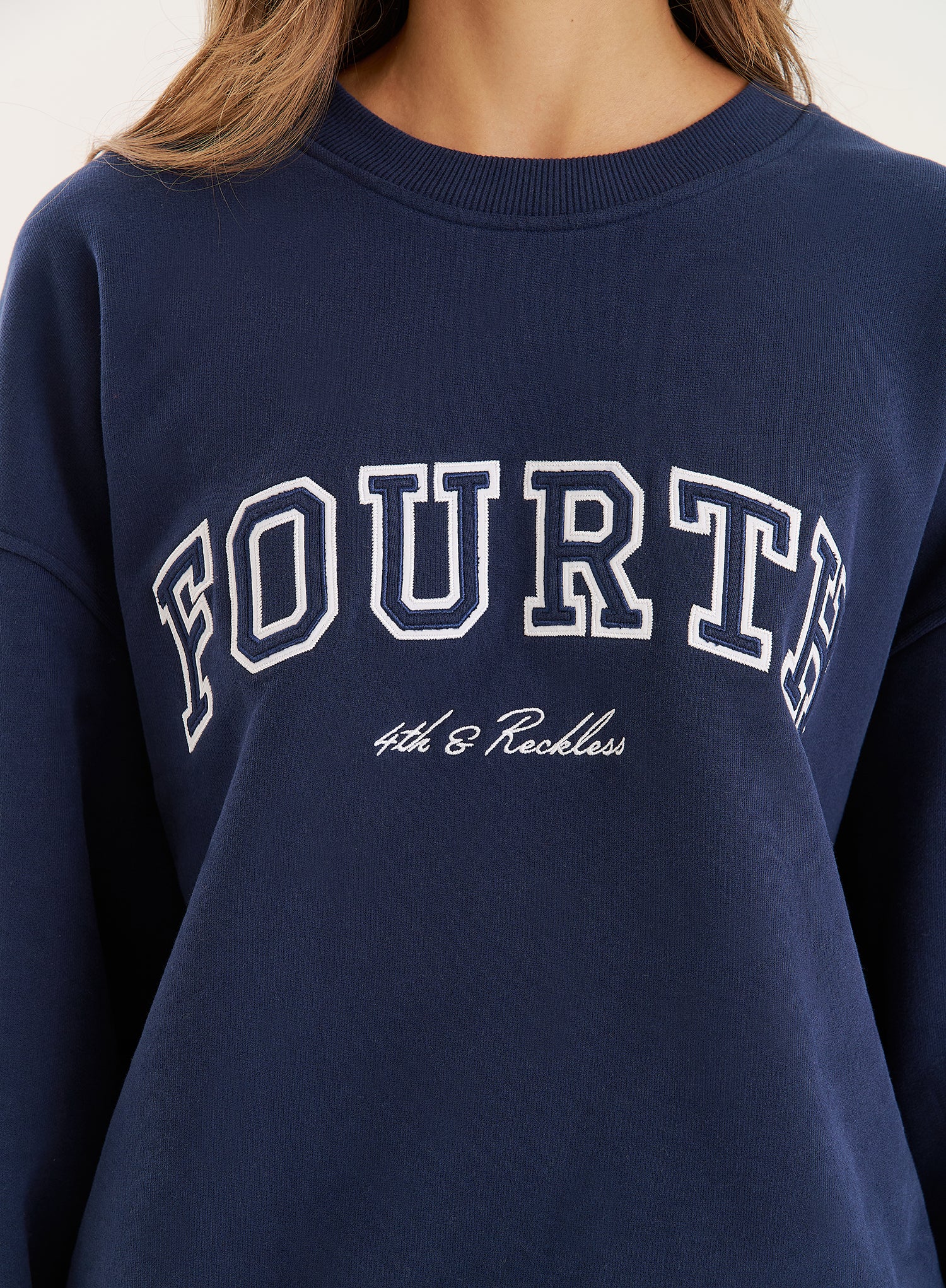 Navy Fourth Embroidered Branded Sweatshirt